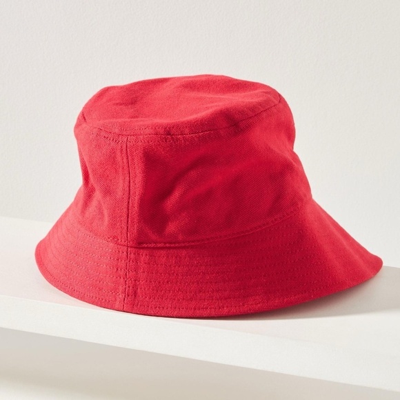 NWT Anthropologie Asymmetrical Red Bucket Hat main image 5